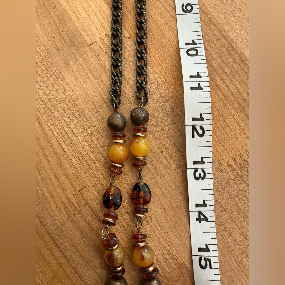 Big VINTAGE Necklace Pendant Bohemian Jewelry From 1928 Company, Very Long Chain - Picture 5 of 7
